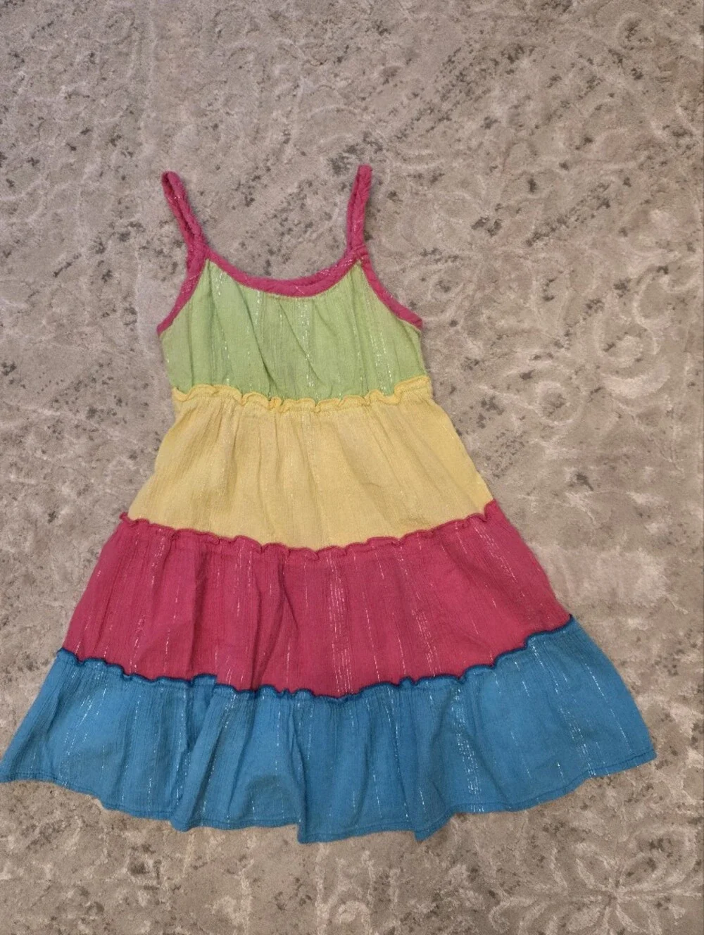 Jenny & Me Multicolored Neon Tiered Summer Dress